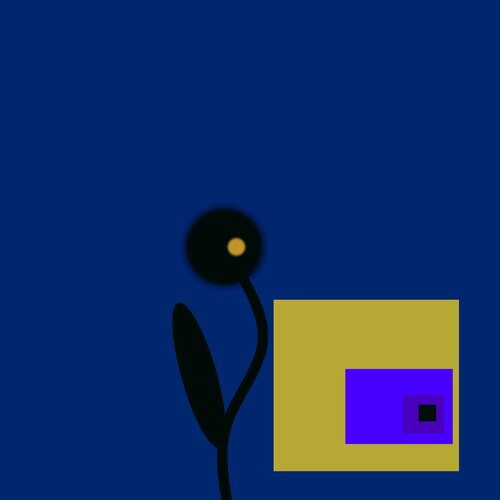 Blue Square by Irma Engelbrecht, Digital for Sale on Singulart