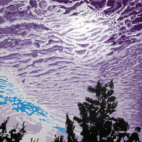 Purple Moonrise van Steve White, Schilderij te koop op Singulart