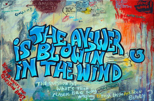 The Answer Is Blowin' In The Wind di Steve White, Pittura in vendita su Singulart