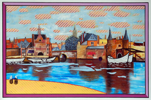 Another View Of Delft, after Vermeer, Picasso and Lichtenstein by Steve White, Painting for Sale on Singulart