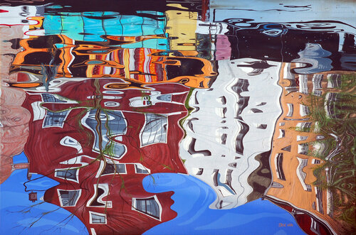 Houseboat on the Prinsengracht, Amsterdam di Steve White, Pittura in vendita su Singulart