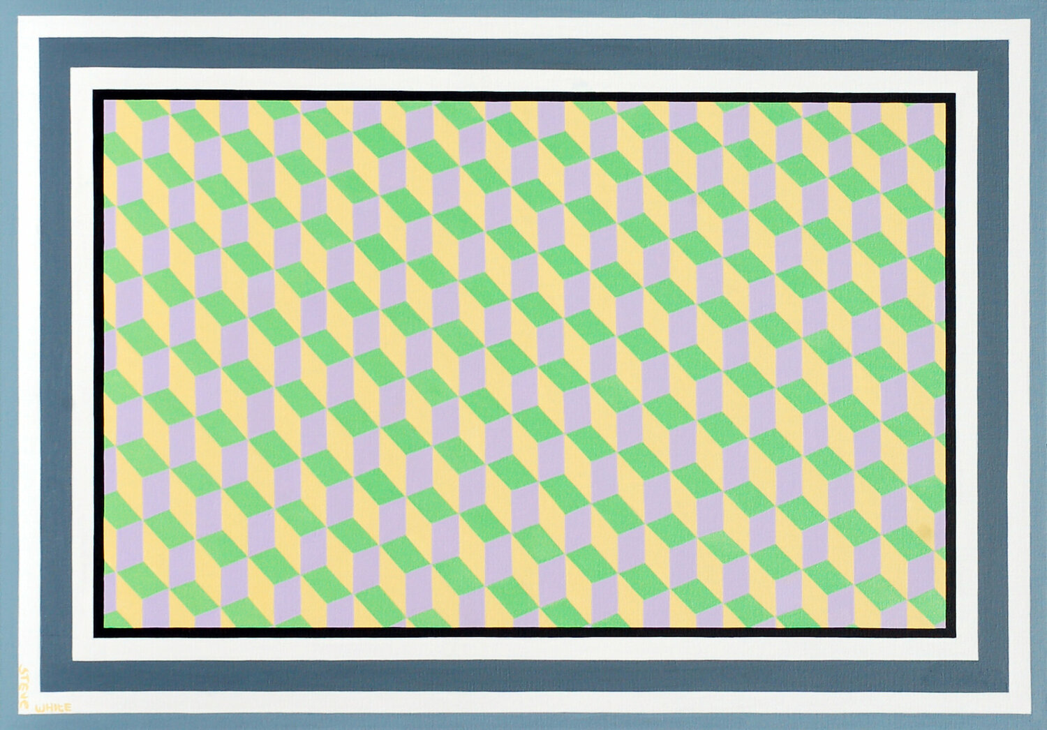 3Dpicture. 2Dframe. (Yellow and Green) Steve White