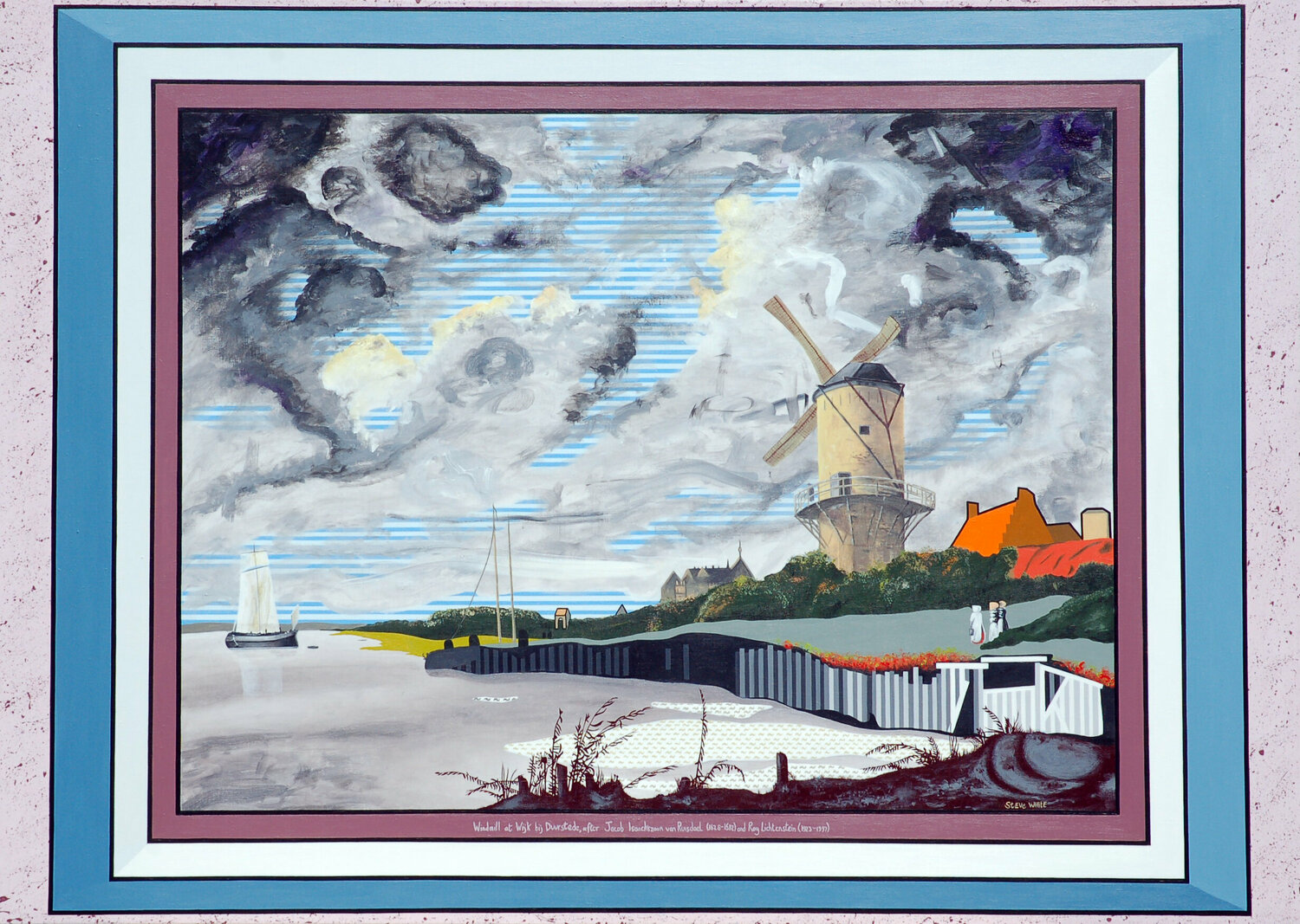 Windmill at Wijk bij Duurstede, after Jacob van Ruysdael and Roy Lichtenstein Steve White Originalgemälde zu verkaufen
