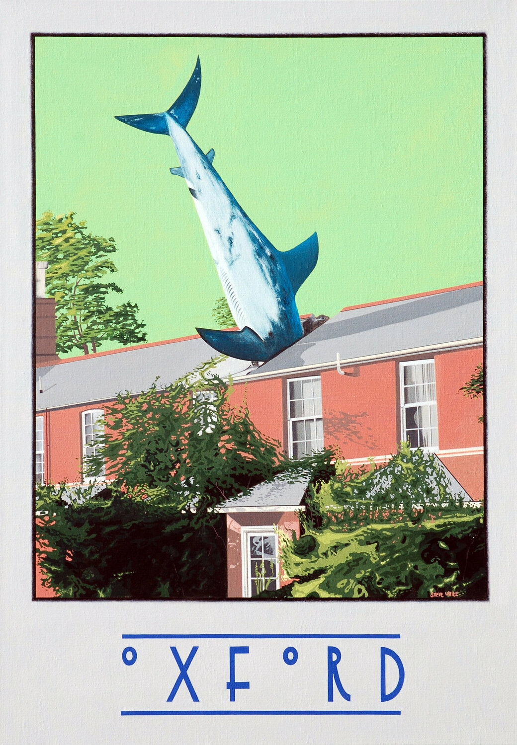 Dreaming Spire II. The Headington Shark, Oxford. Steve White Originalgemälde zu verkaufen