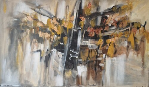 Golden Birches by Egle Karlonaite, Painting for Sale on Singulart