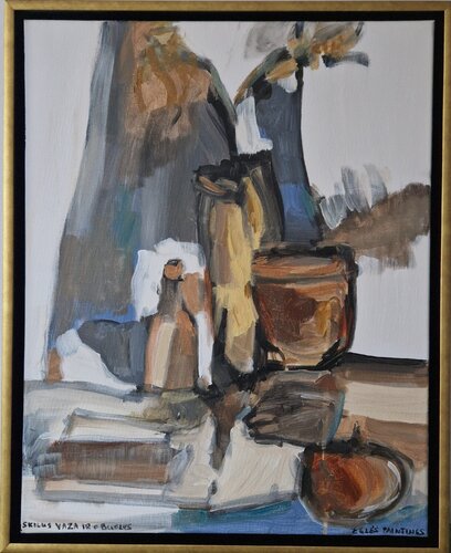 Broken Vase and Apple par Egle Karlonaite, Peinture en vente sur Singulart