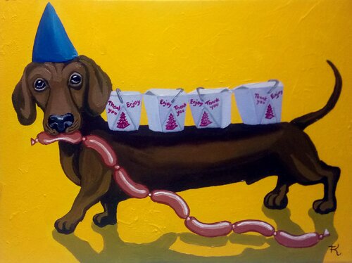 Sausage Party di Terri Smith, Pittura in vendita su Singulart