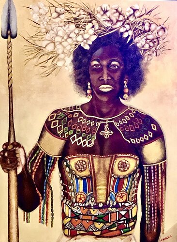 African Warrior Queen Nickeisha de Andy Hollimon, Pintura a la venta en Singulart