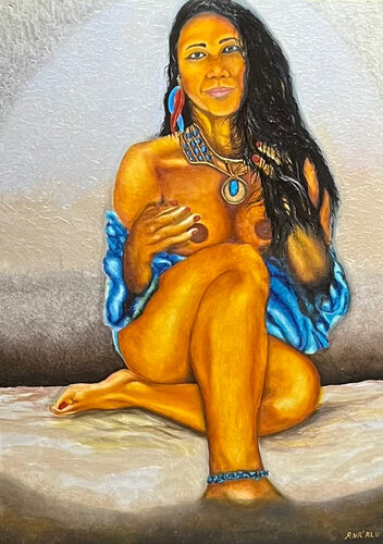 Nubian VII Tasmanian Thai Queen van Andy Hollimon, Schilderij te koop op Singulart