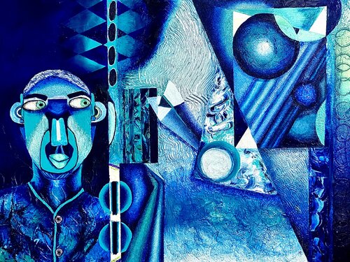 The Beguiling Indigo van Andy Hollimon, Schilderij te koop op Singulart