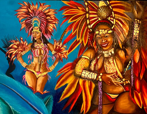 Nubian 13 CARNIVAL by Andy Hollimon, 油畫 for Sale on Singulart