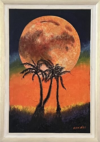 Tropical Orange Moon von Andy Hollimon, Malerei kaufen auf Singulart
