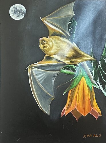 Little Brown Bat by Andy Hollimon, 油畫 for Sale on Singulart