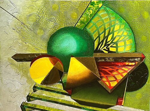Composition 1: Green di Andy Hollimon, Pittura in vendita su Singulart