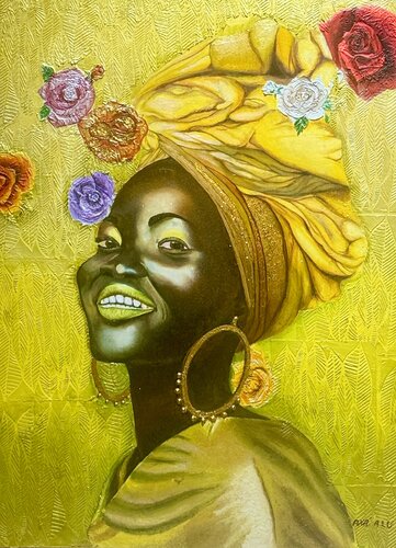 Nubian 16 NJANO Joy by Andy Hollimon, 油畫 for Sale on Singulart
