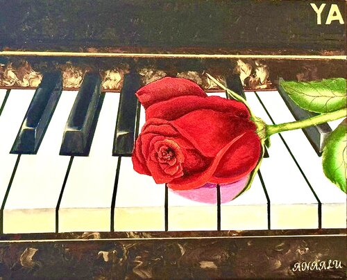 Rosenmelodie van Andy Hollimon, Schilderij te koop op Singulart