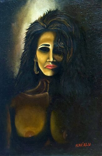 NUBIAN 17.  SECRETS van Andy Hollimon, Schilderij te koop op Singulart