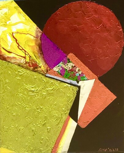Limettenschwarz (Lime Black) Geo par Andy Hollimon, Peinture en vente sur Singulart