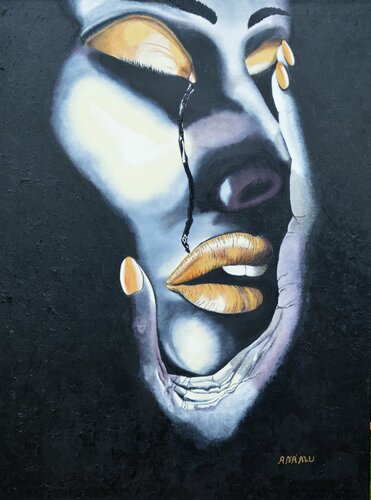 Diajahnine: Joy And Pain by Andy Hollimon, 油畫 for Sale on Singulart