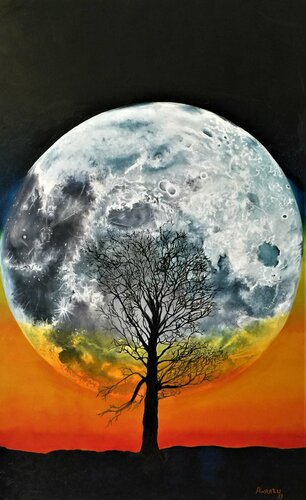 Moonrise by Andy Hollimon, 油畫 for Sale on Singulart