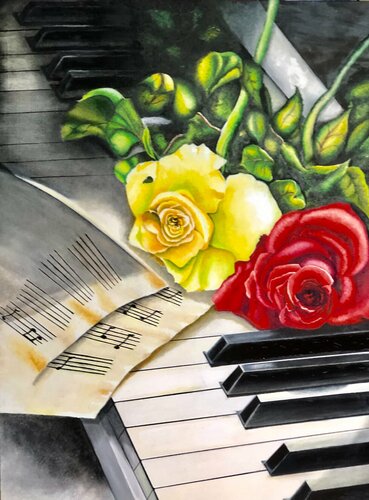 Unfinished Melodies And Rythyms van Andy Hollimon, Schilderij te koop op Singulart