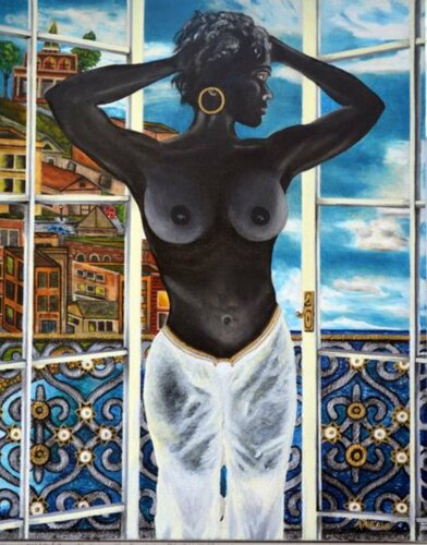 Avi After The Shower van Andy Hollimon, Schilderij te koop op Singulart