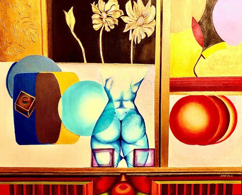 Avianna’s lntimacy (Shower Privacy) di Andy Hollimon, Pittura in vendita su Singulart