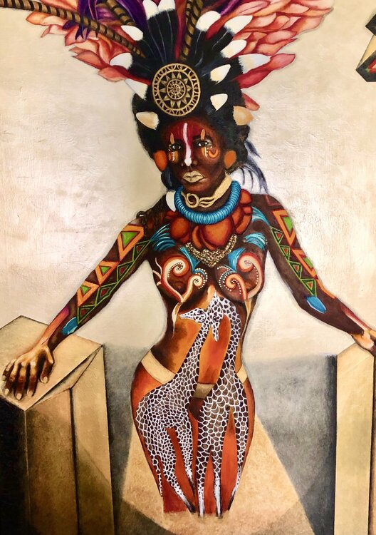 Osan I: West African Queen  (tribute to Equatorial Guinea body painting) Andy Hollimon