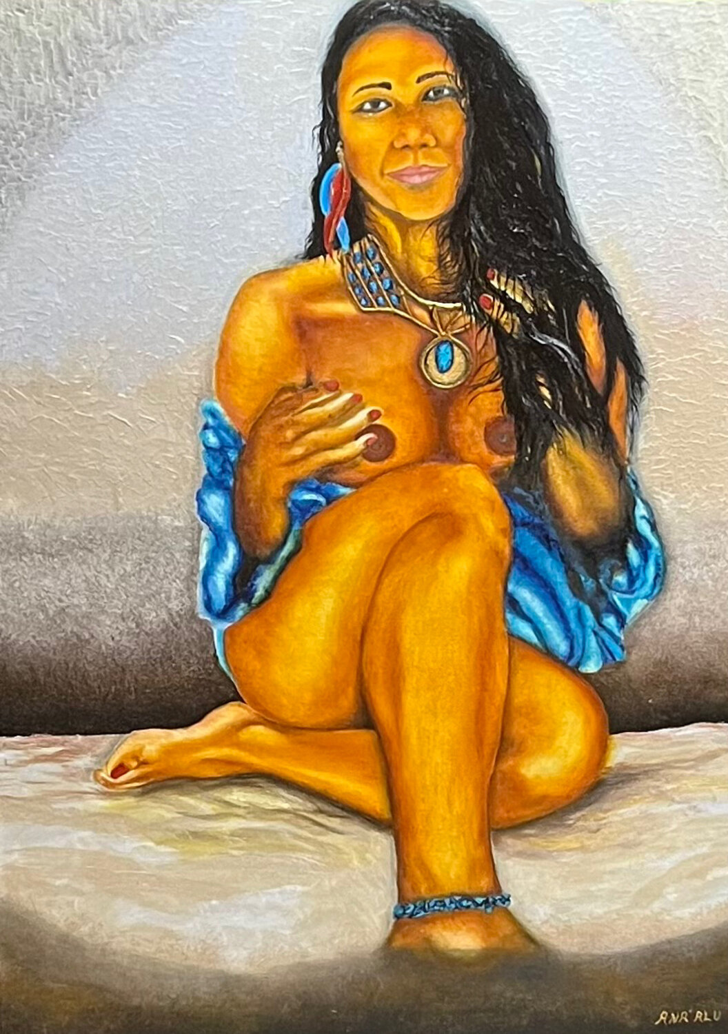 Nubian VII Tasmanian Thai Queen Andy Hollimon Originalgemälde zu verkaufen