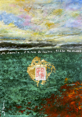 Mail GOLD van Jean-Luc Lacroix, Werk op papier te koop op Singulart