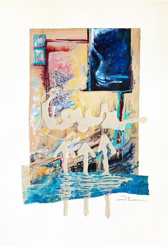Out of the blue by Jean-Luc Lacroix, 종이 for Sale on Singulart