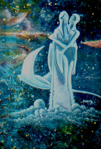 ÉTREINTE, 108x158cm von Jean-Luc Lacroix, Malerei kaufen auf Singulart