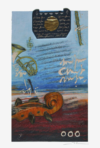 Sacamots VIOLE 42x24 von Jean-Luc Lacroix, Werk auf Papier kaufen auf Singulart