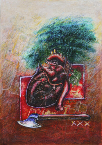 Ne coupez pas ! van Jean-Luc Lacroix, Werk op papier te koop op Singulart