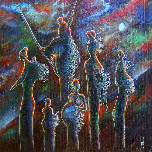 Nuit nomade by Jean-Luc Lacroix, 회화 for Sale on Singulart