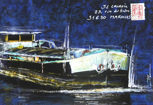 Mail Barge van Jean-Luc Lacroix, Werk op papier te koop op Singulart