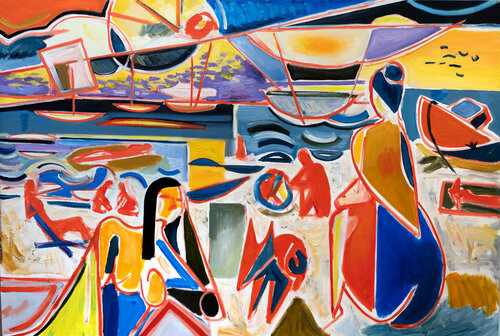 on the beach by Maciej Cieśla, Work on Paper for Sale on Singulart