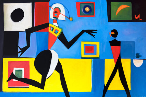 visit to the museum, memory of abstraction by Maciej Cieśla, Painting for Sale on Singulart