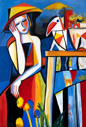 Woman in garden  XII by Maciej Cieśla, Painting for Sale on Singulart