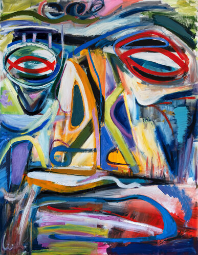 Abstract portrait, inspired by primitive art 30 by Maciej Cieśla, Painting for Sale on Singulart