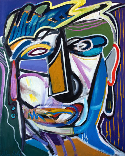 Abstract portrait, inspired by primitive art 31 de Maciej Cieśla, Pintura a la venta en Singulart