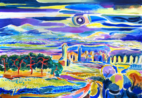Italian Landscape 22 de Maciej Cieśla, Pintura a la venta en Singulart