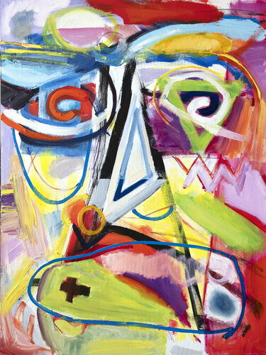 Abstract portrait, between dream and archetype, expressive by Maciej Cieśla, Painting for Sale on Singulart