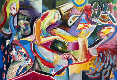 Flora dance in abstract and expressive forms, color of nature ' malarei by Maciej Cieśla, Painting for Sale on Singulart