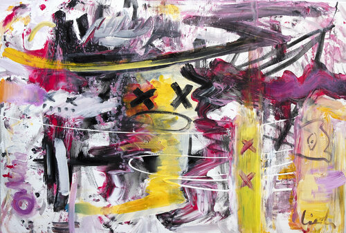 Drop and Line, abstract music inspirations - " Die Antwoord " III by Maciej Cieśla, Painting for Sale on Singulart