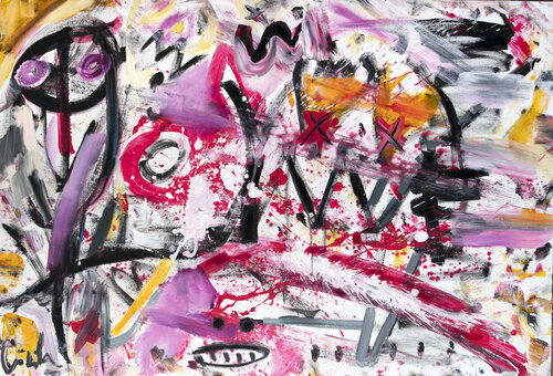 Drop and Line, abstract music inspirations - " Die Antwoord " II by Maciej Cieśla, Painting for Sale on Singulart