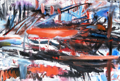 Drop and Line, abstract music inspirations - Metallica by Maciej Cieśla, Painting for Sale on Singulart