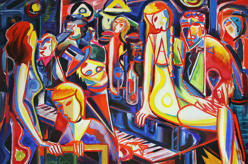 Nightlife inspirations, music and oldschool evening by Maciej Cieśla, Painting for Sale on Singulart
