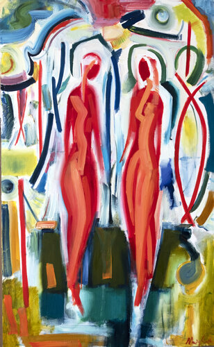 Abstract woman forms in nature V malerei by Maciej Cieśla, Painting for Sale on Singulart
