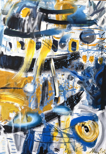 Drop and Line, abstract music inspirations - Thelonious Monk by Maciej Cieśla, Painting for Sale on Singulart